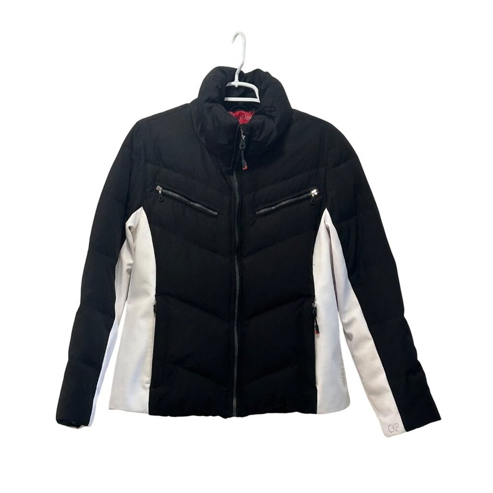 Calvin Klein Performance Womens Medium Black & White Down/Feather Puffer Jacket